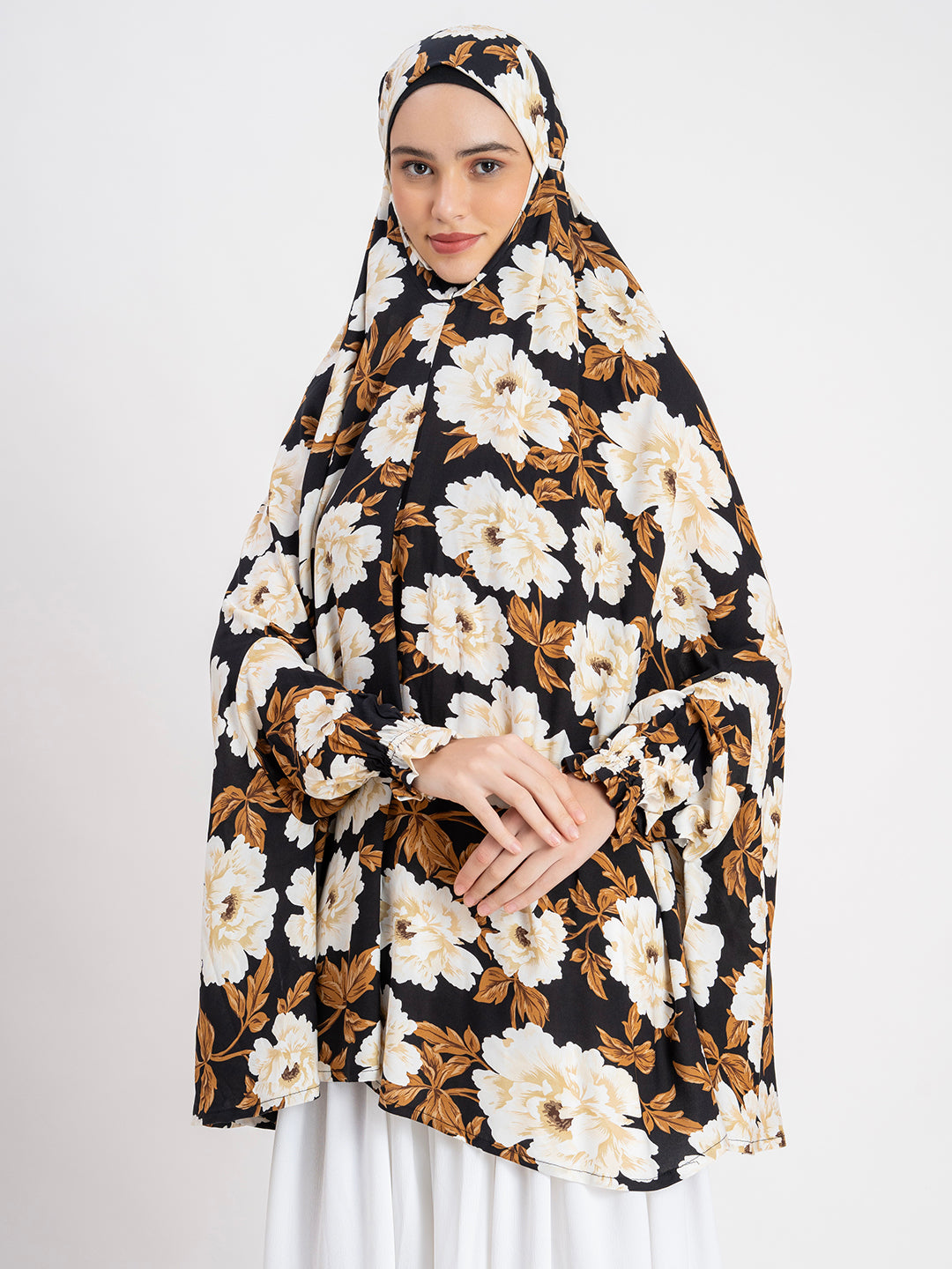 Floral Printed Long Sleeves Namaz Dupatta