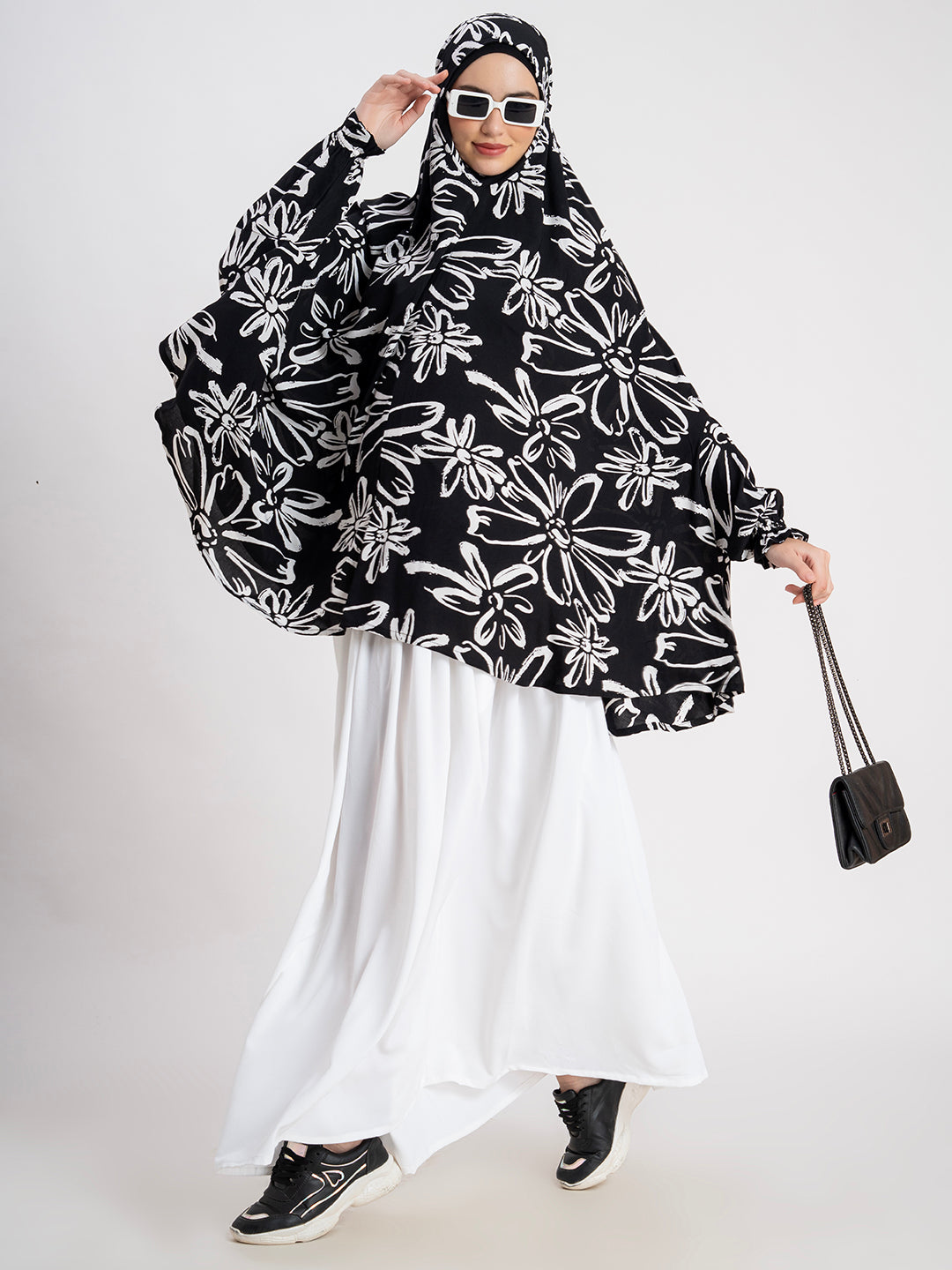 Floral Printed Long Sleeves Namaz Makhna