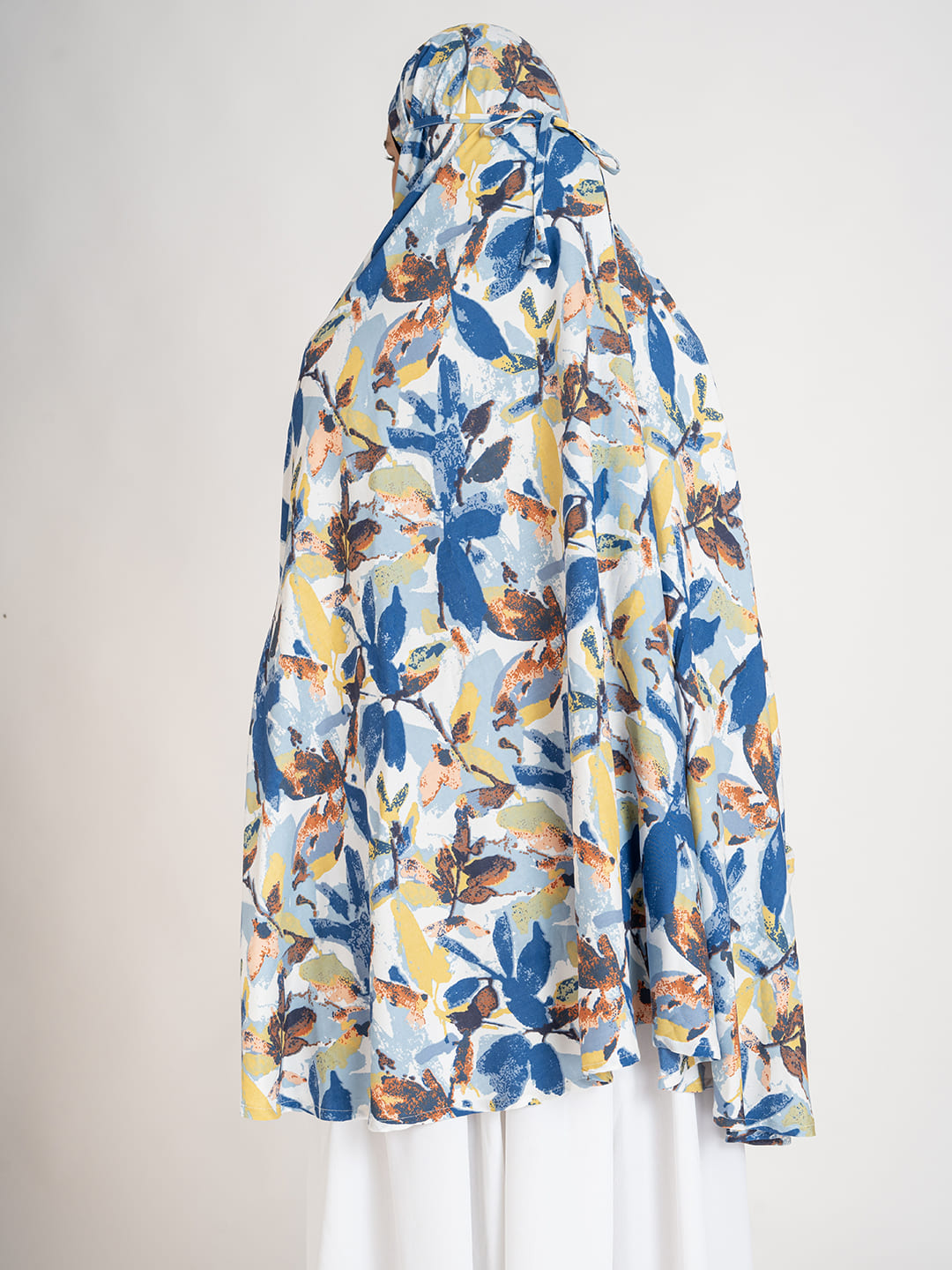 Chic Leaf Viscose Printed Namaz Makhna with Elasticated Sleeves