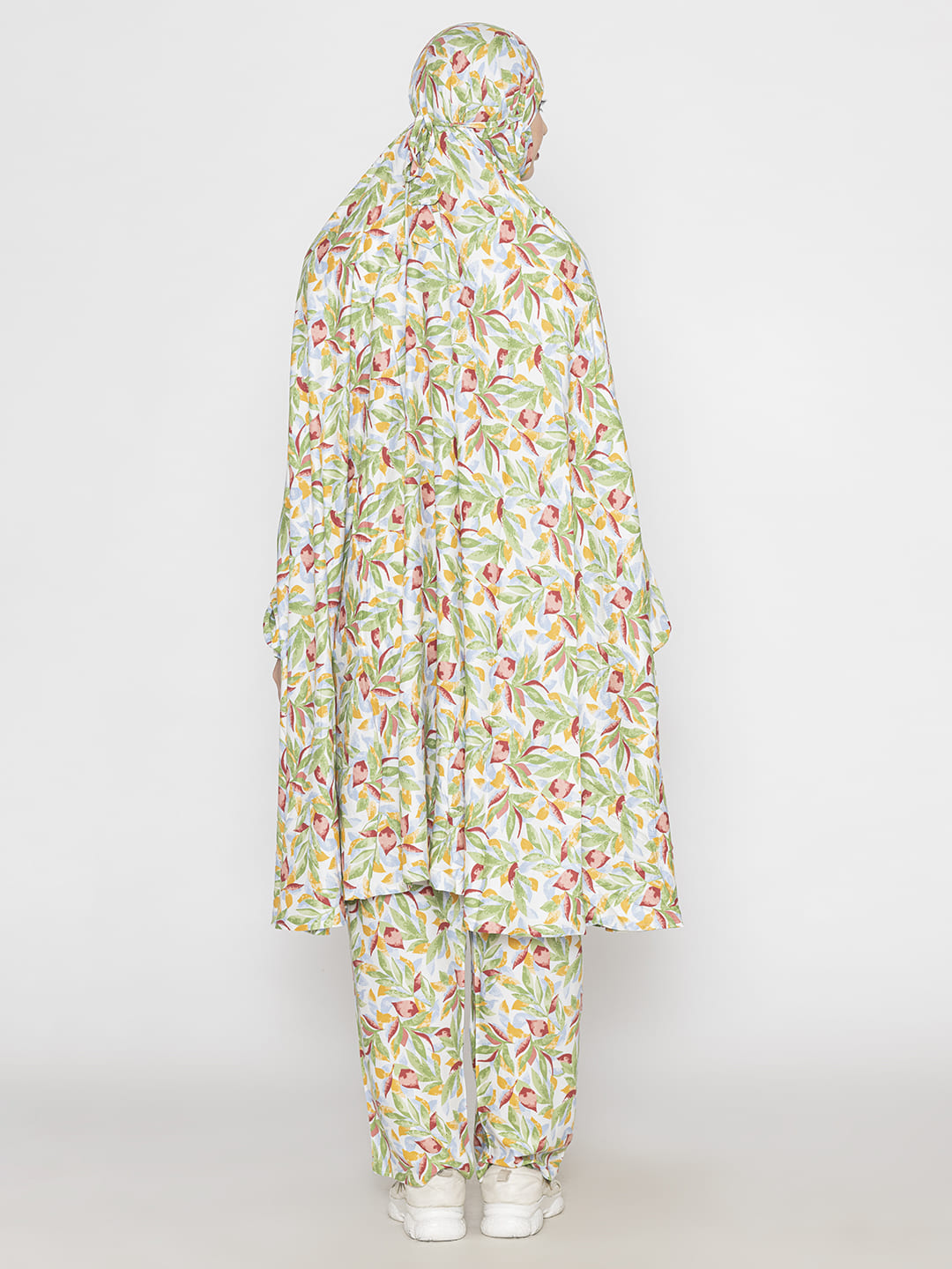 Leaf Print Co-ords Set Green Crimson