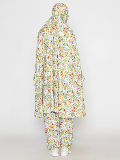 Leaf Print Co-ords Set Green Crimson