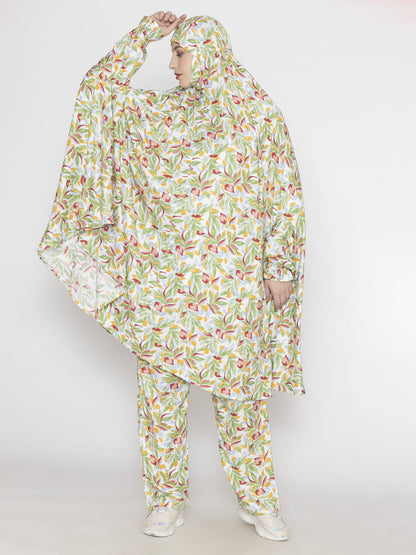 Leaf Print Co-ords Set Green Crimson