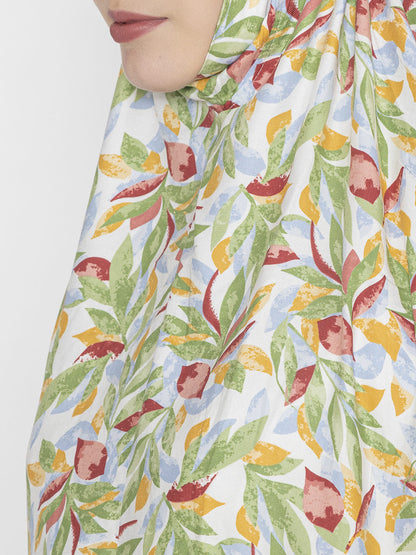 Leaf Print Co-ords Set Green Crimson