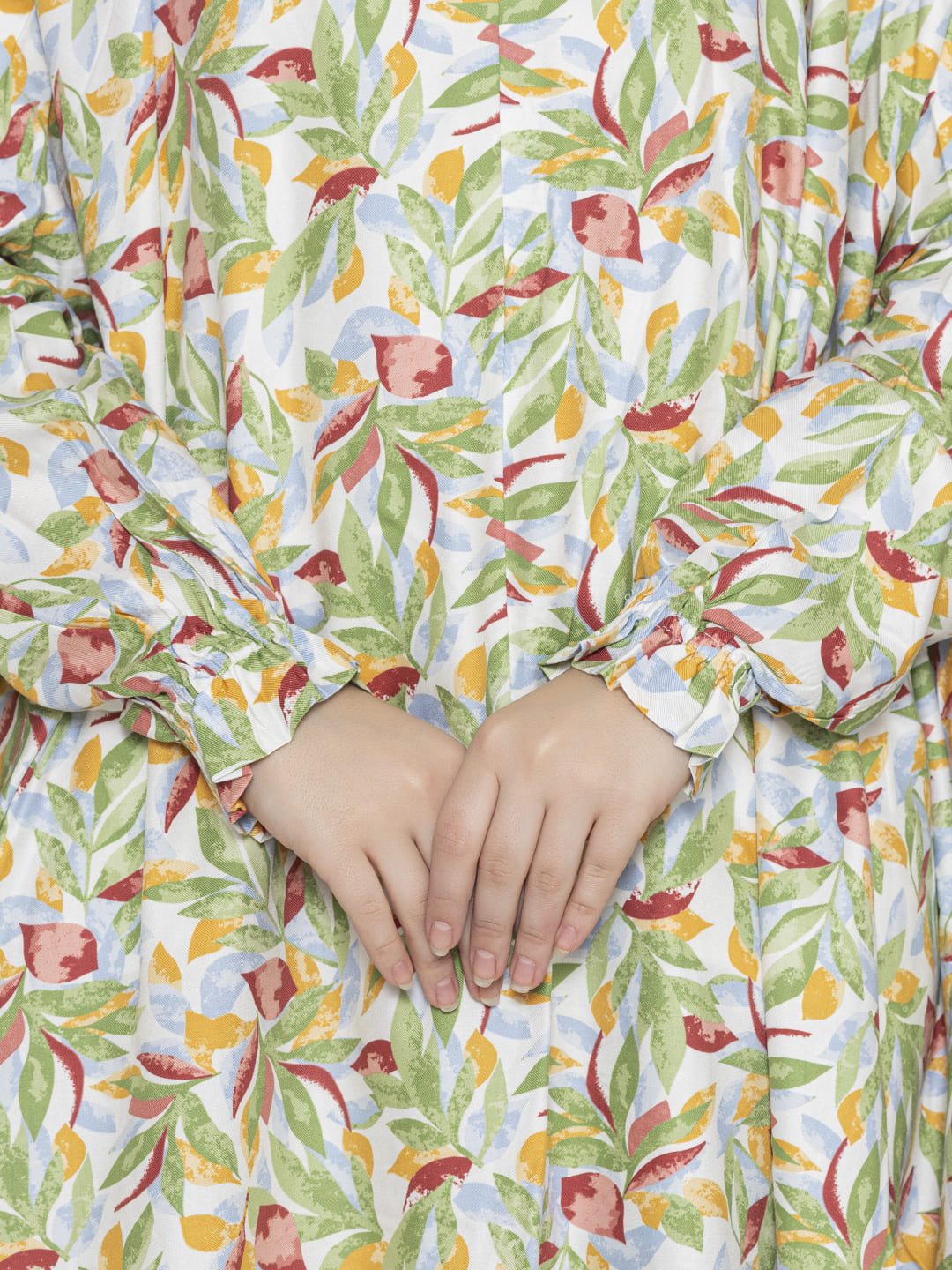 Leaf Print Co-ords Set Green Crimson