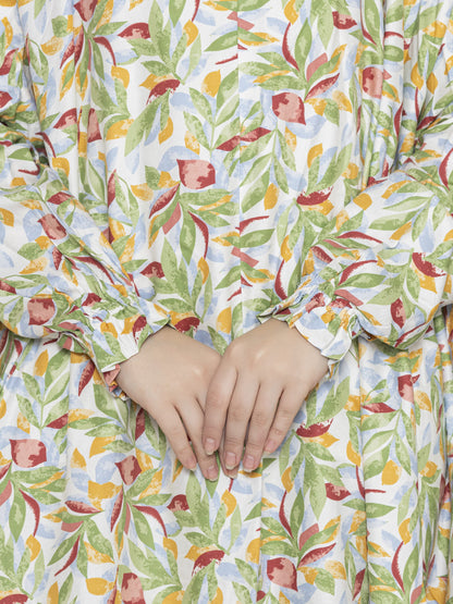 Leaf Print Co-ords Set Green Crimson