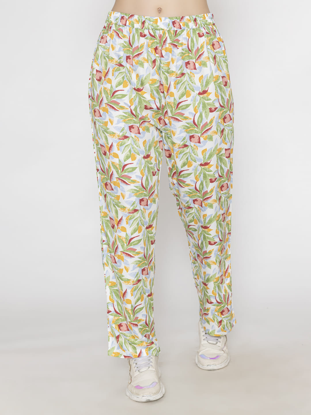 Leaf Print Co-ords Set Green Crimson