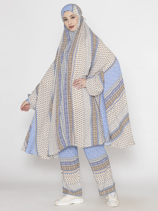 Royal Print Co-ords Set Mixed Blue