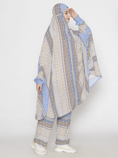 Royal Print Co-ords Set Mixed Blue