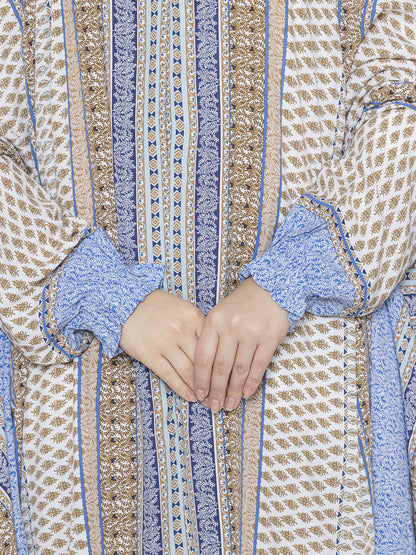 Royal Print Co-ords Set Mixed Blue