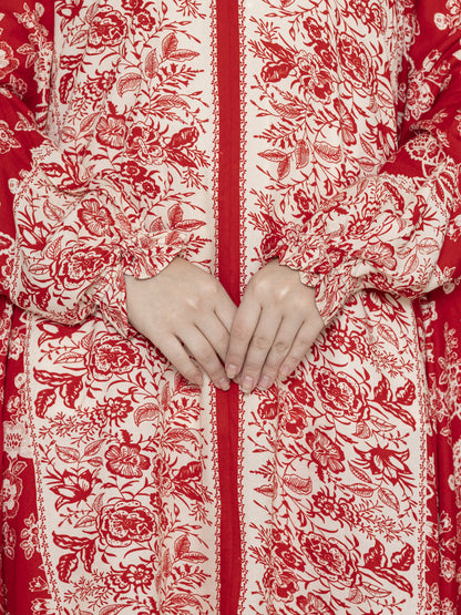 Floral Print Co-ords Set Crimson Red