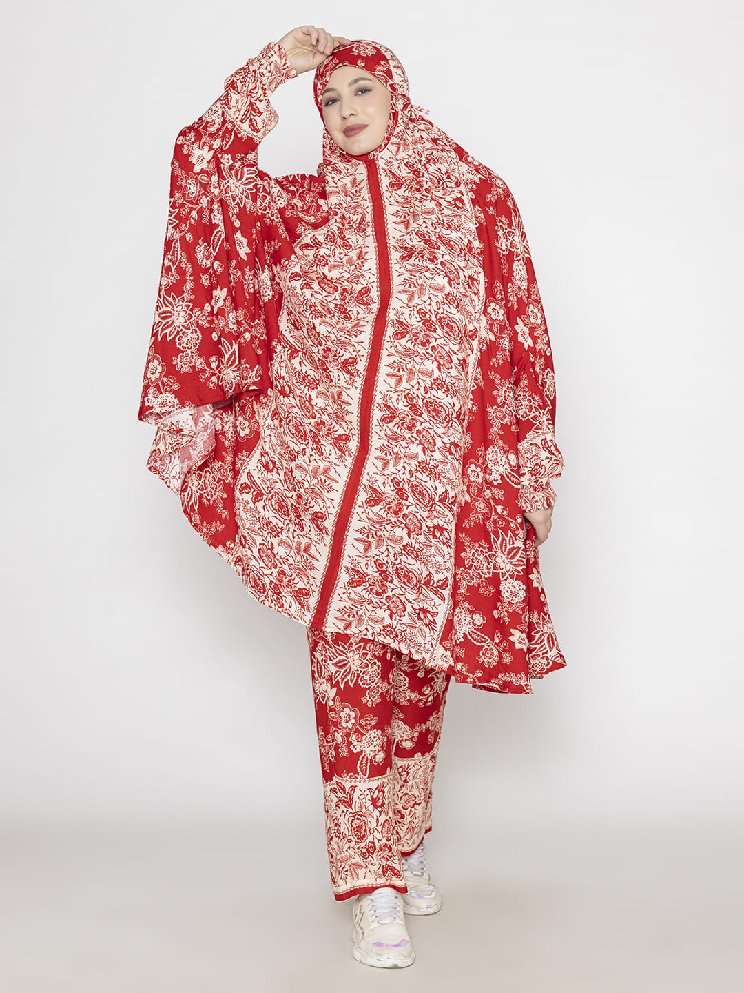 Floral Print Co-ords Set Crimson Red