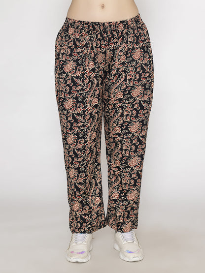 Floral Print Co-ords Set Panel Brown