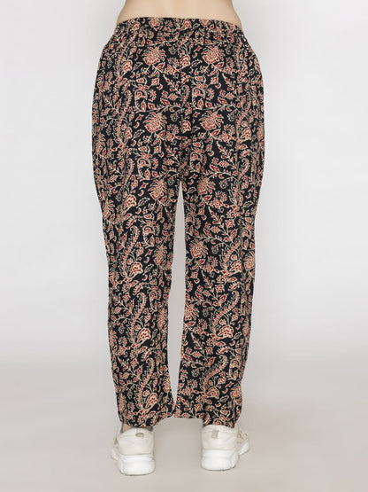 Floral Print Co-ords Set Panel Brown