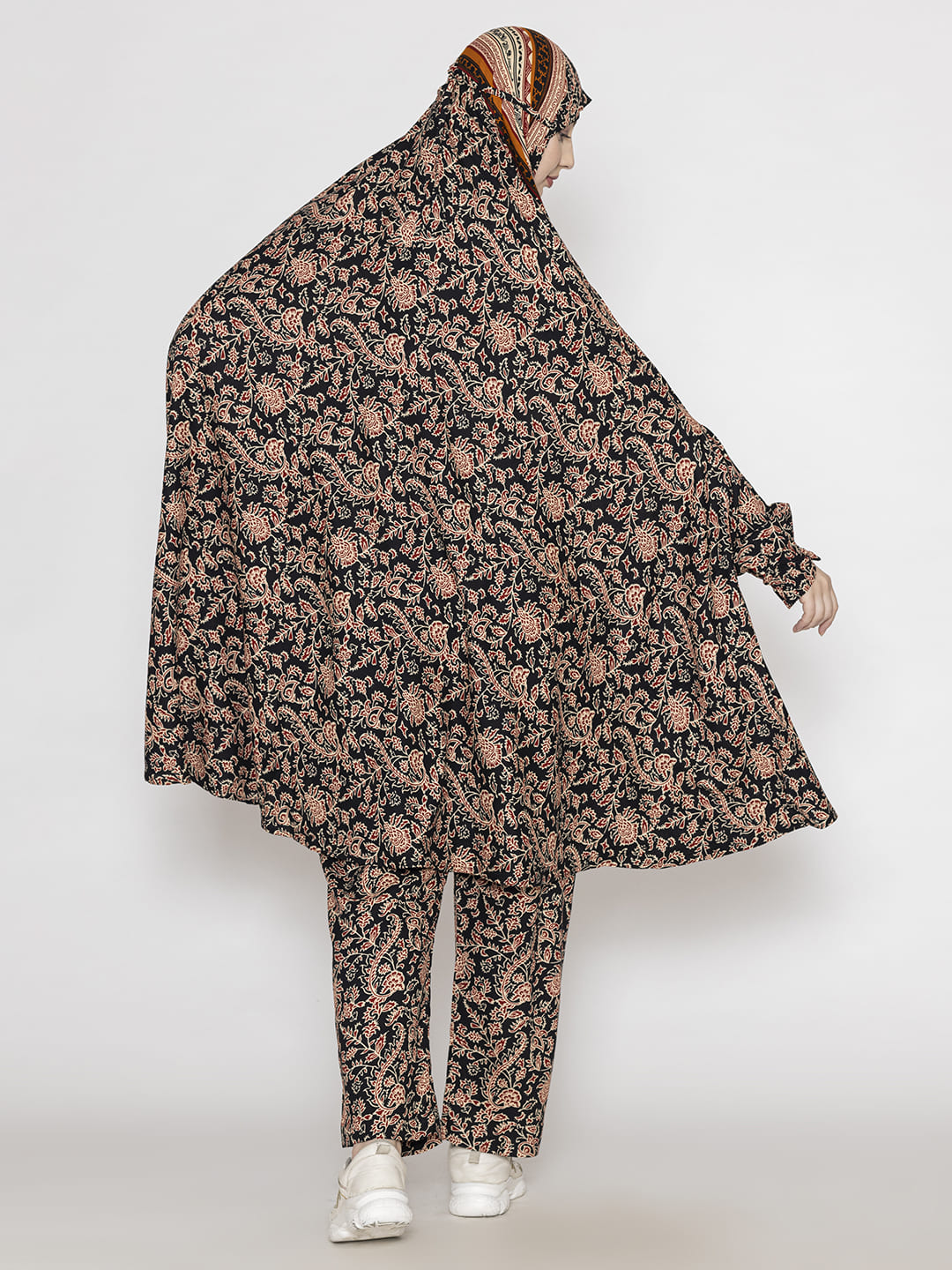 Floral Print Co-ords Set Panel Brown