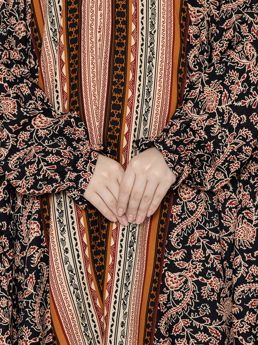 Floral Print Co-ords Set Panel Brown