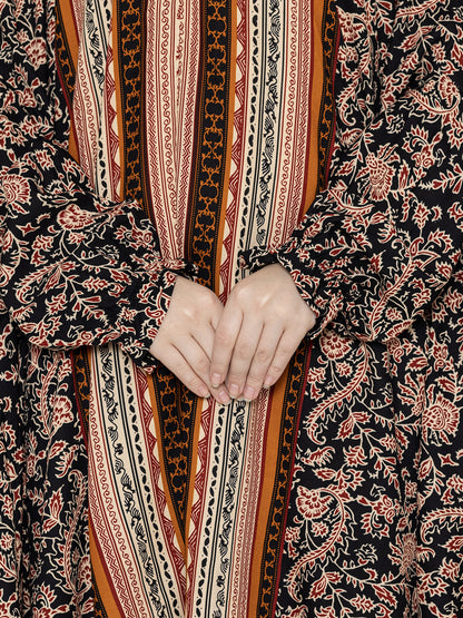 Floral Print Co-ords Set Panel Brown