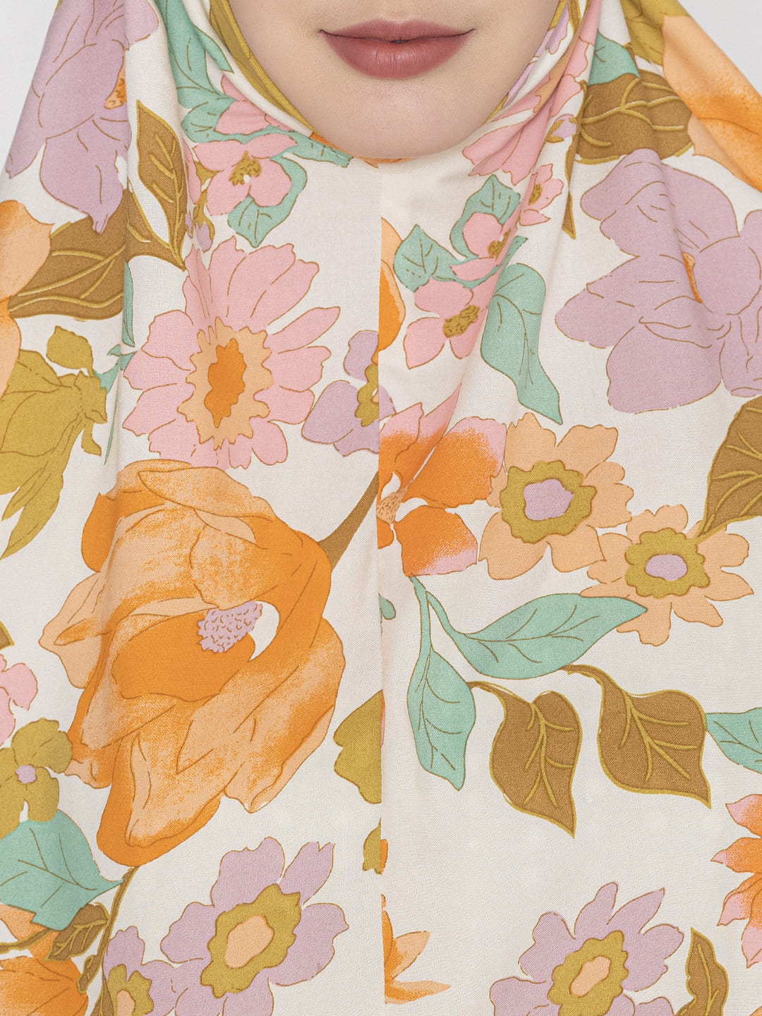Floral Multi Print  Premium Viscose Namaz Makhna with Elasticated Sleeves