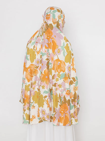 Floral Multi Print  Premium Viscose Namaz Makhna with Elasticated Sleeves