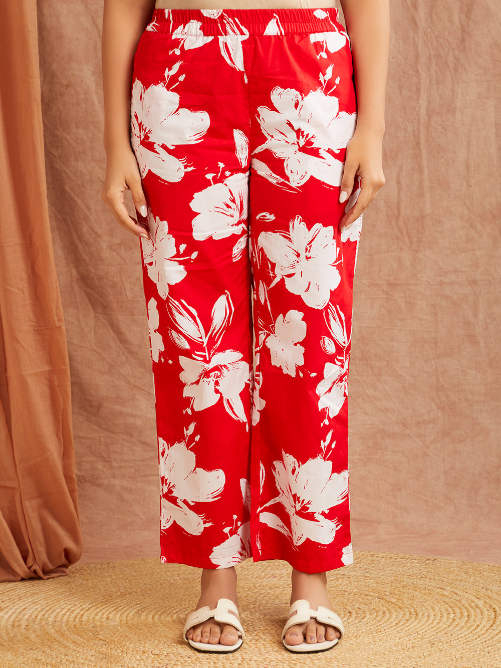 Red & White Floral Co-Ord Set – Bold Blossom Edition