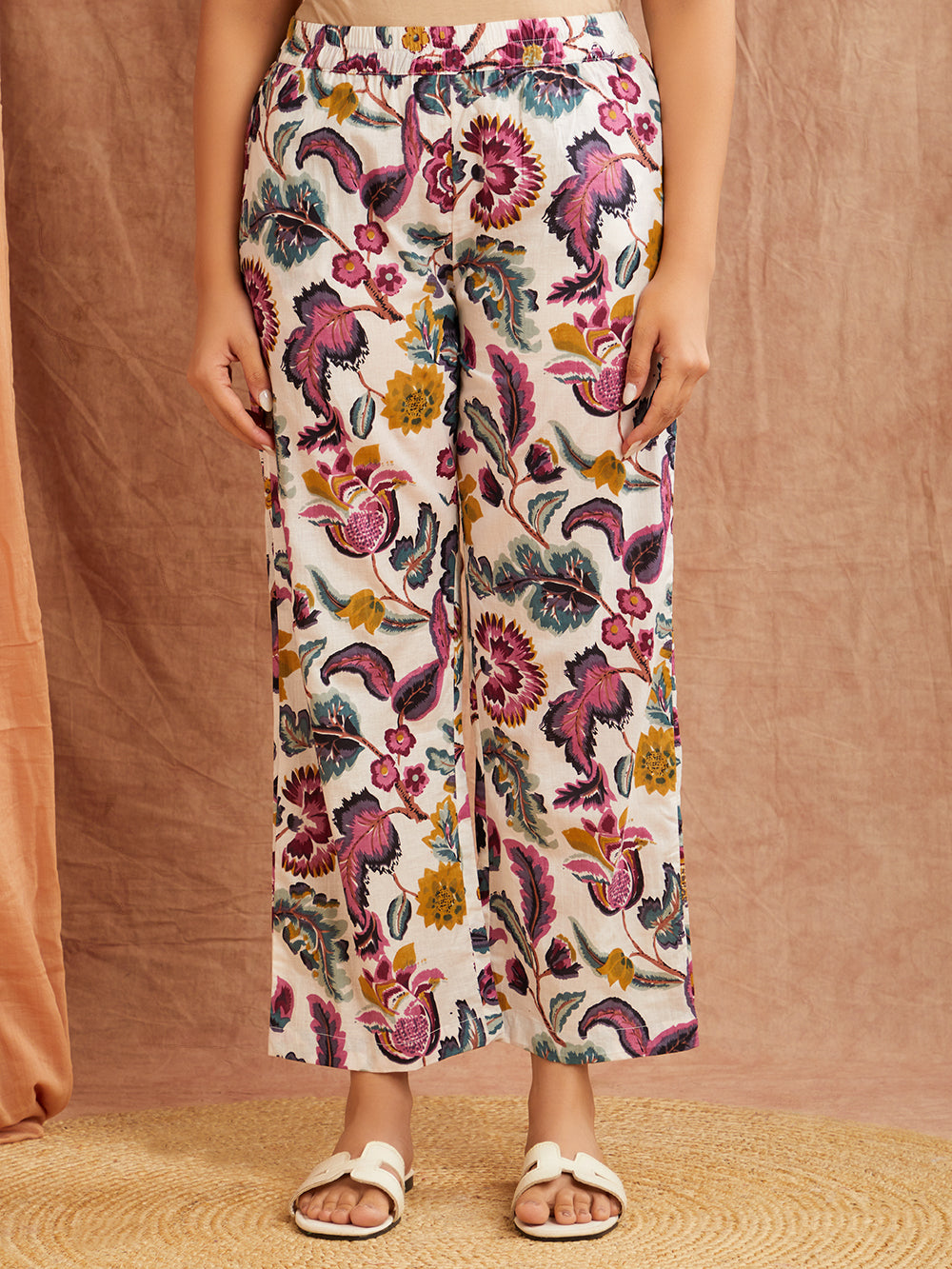 White Multi-Colored Floral Co-Ord Set – Effortlessly Artsy & Chic