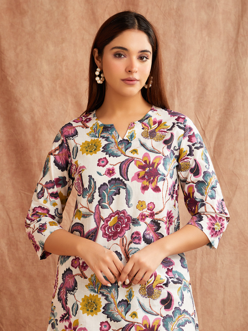 White Multi-Colored Floral Co-Ord Set – Effortlessly Artsy & Chic