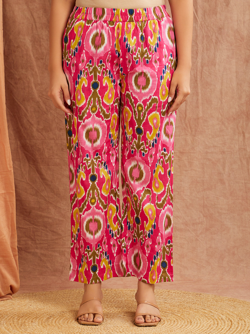Fuchsia Pink Printed Co-Ord Set – Bold & Vibrant Straight Fit