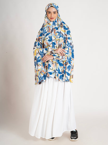 Floral Printed Long Sleeves Premium Viscose Namaz Makhna with Elasticated sleeves