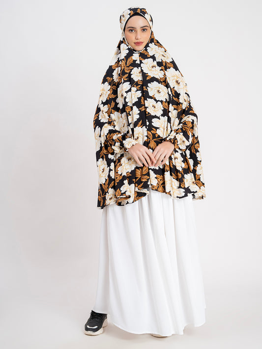 Floral Printed Long Sleeves Namaz Dupatta