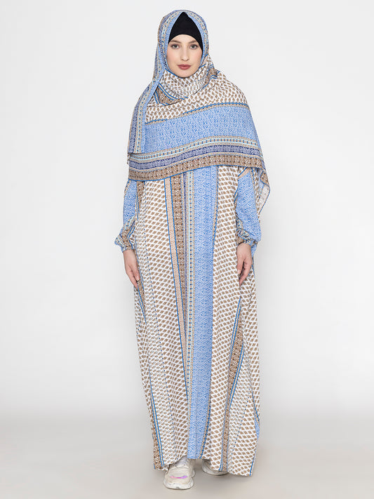 SANASH Collections Printed  Burqa With Scarf