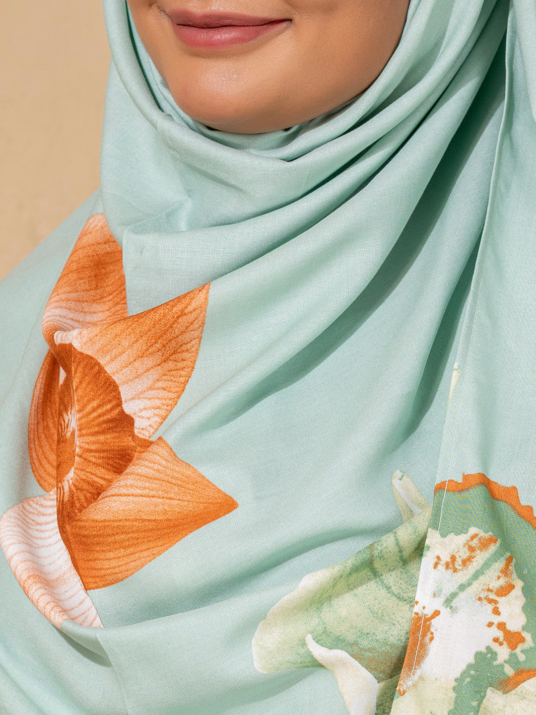 Elegant Floral Mint Green Abaya cum prayer gown with Hijab – Modest & Stylish