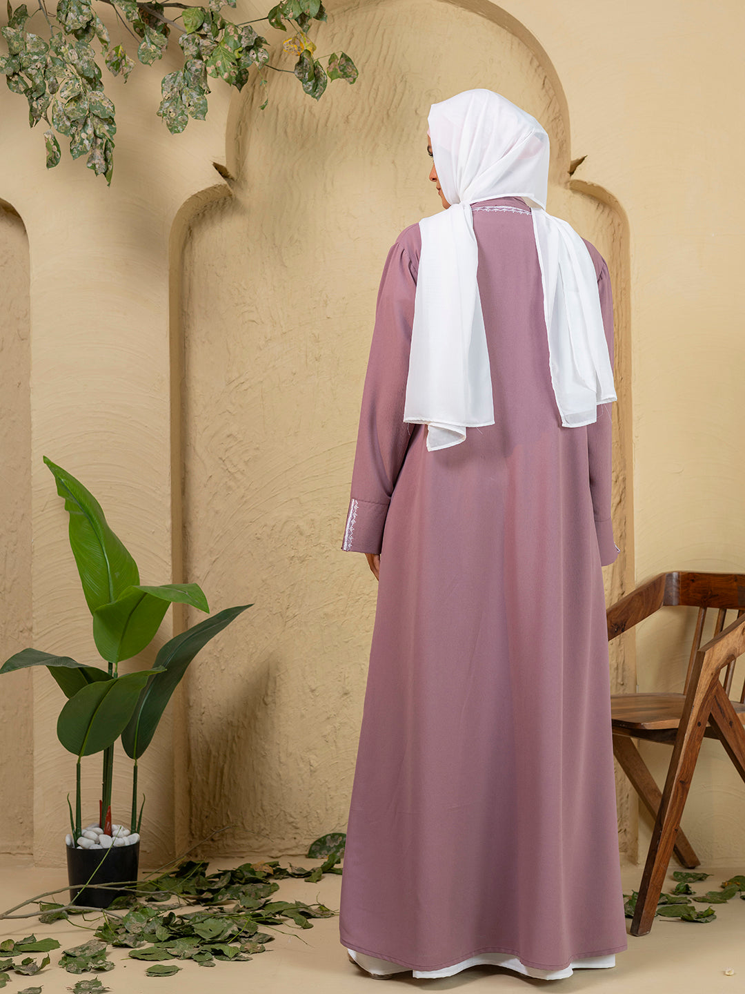 3-Piece Modest Abaya Set with Matching Hijab & Inner Slip Dress