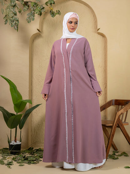 3-Piece Modest Abaya Set with Matching Hijab & Inner Slip Dress