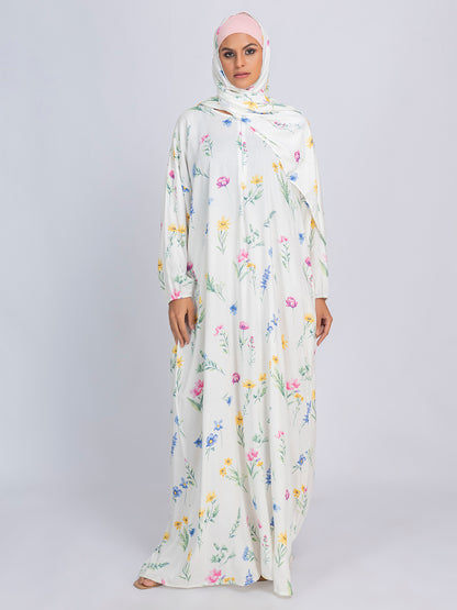 Floral Bliss Modest Prayer gown cum abaya