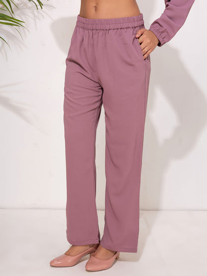 Blush Mauve Button-Down Modest Set