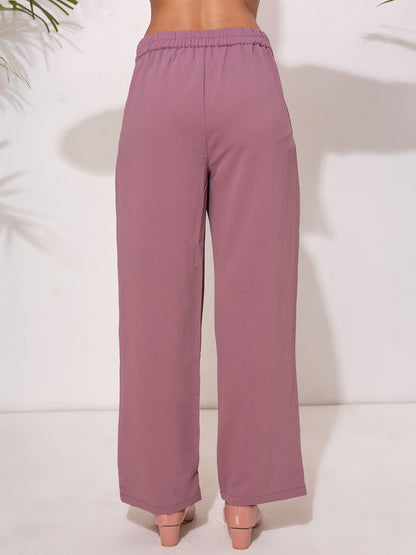 Blush Mauve Button-Down Modest Set