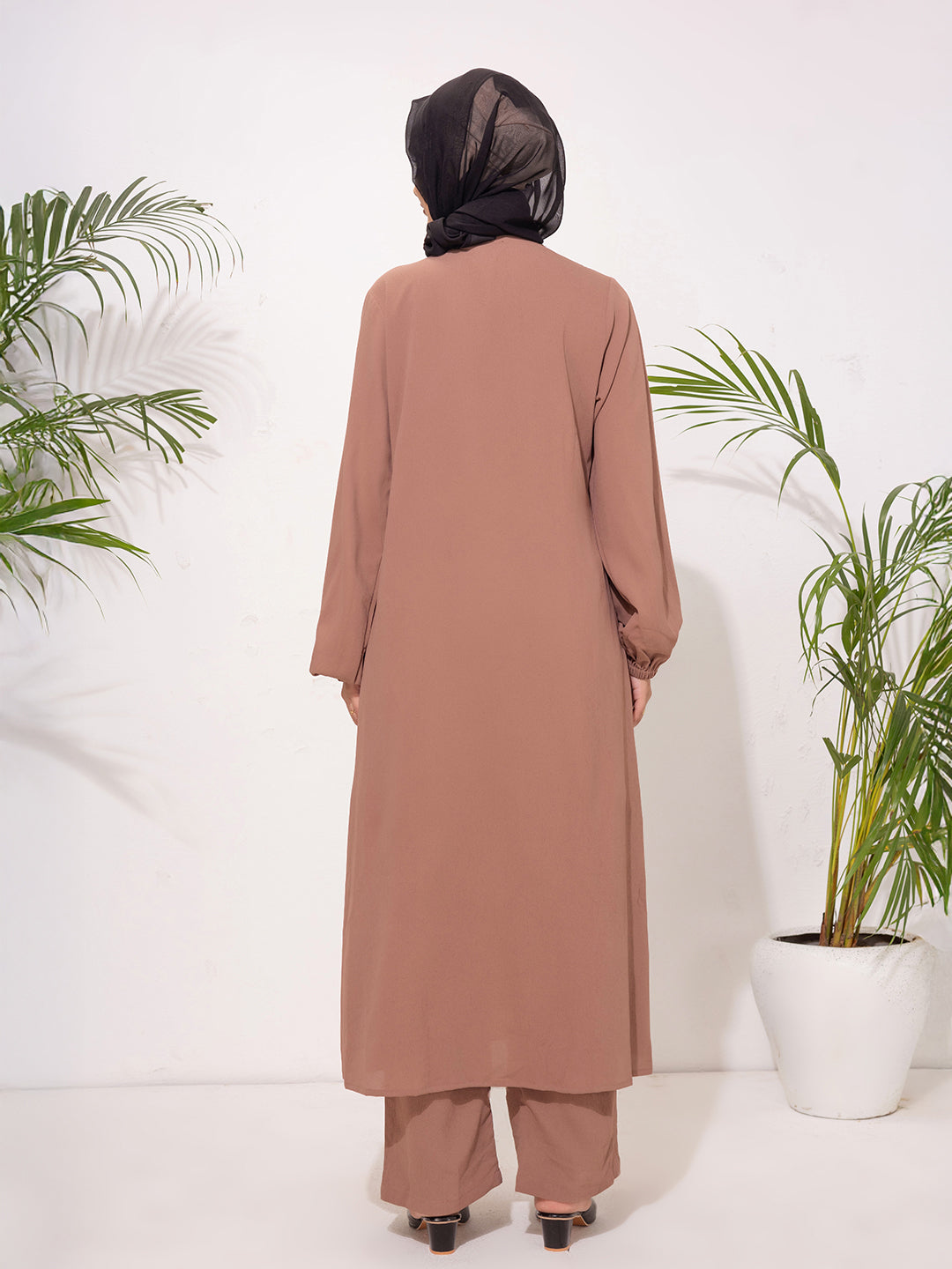 Modest Long Sleeve cord Set – Cocoa Brown