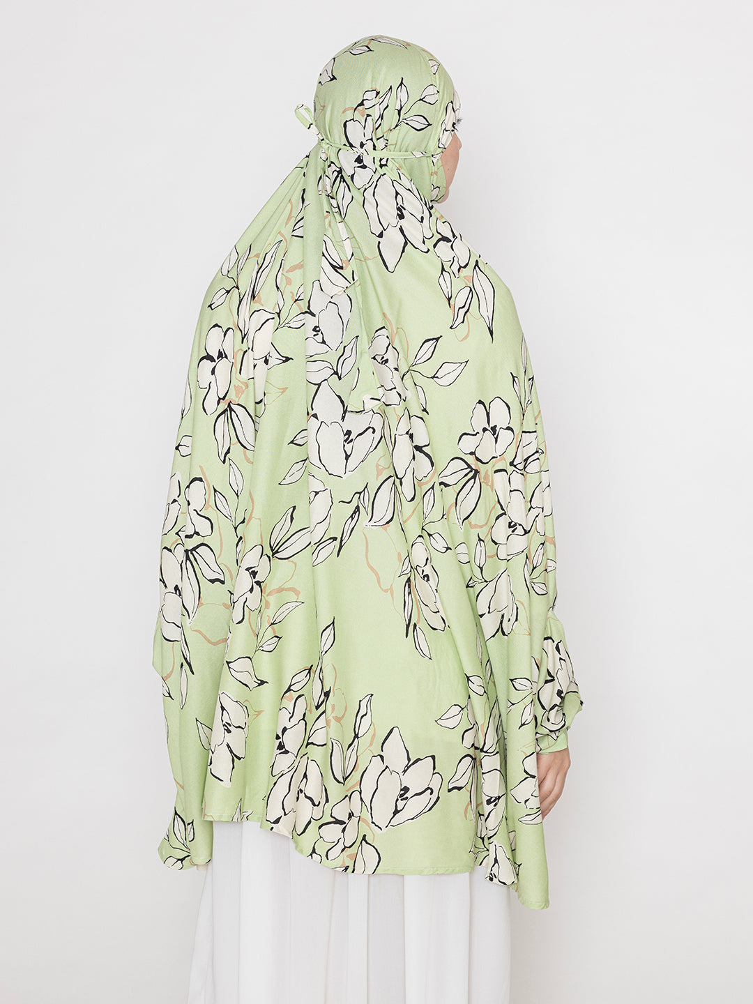 Floral Printed Premium Viscose Namaz Makhna with Elasticated Sleeves