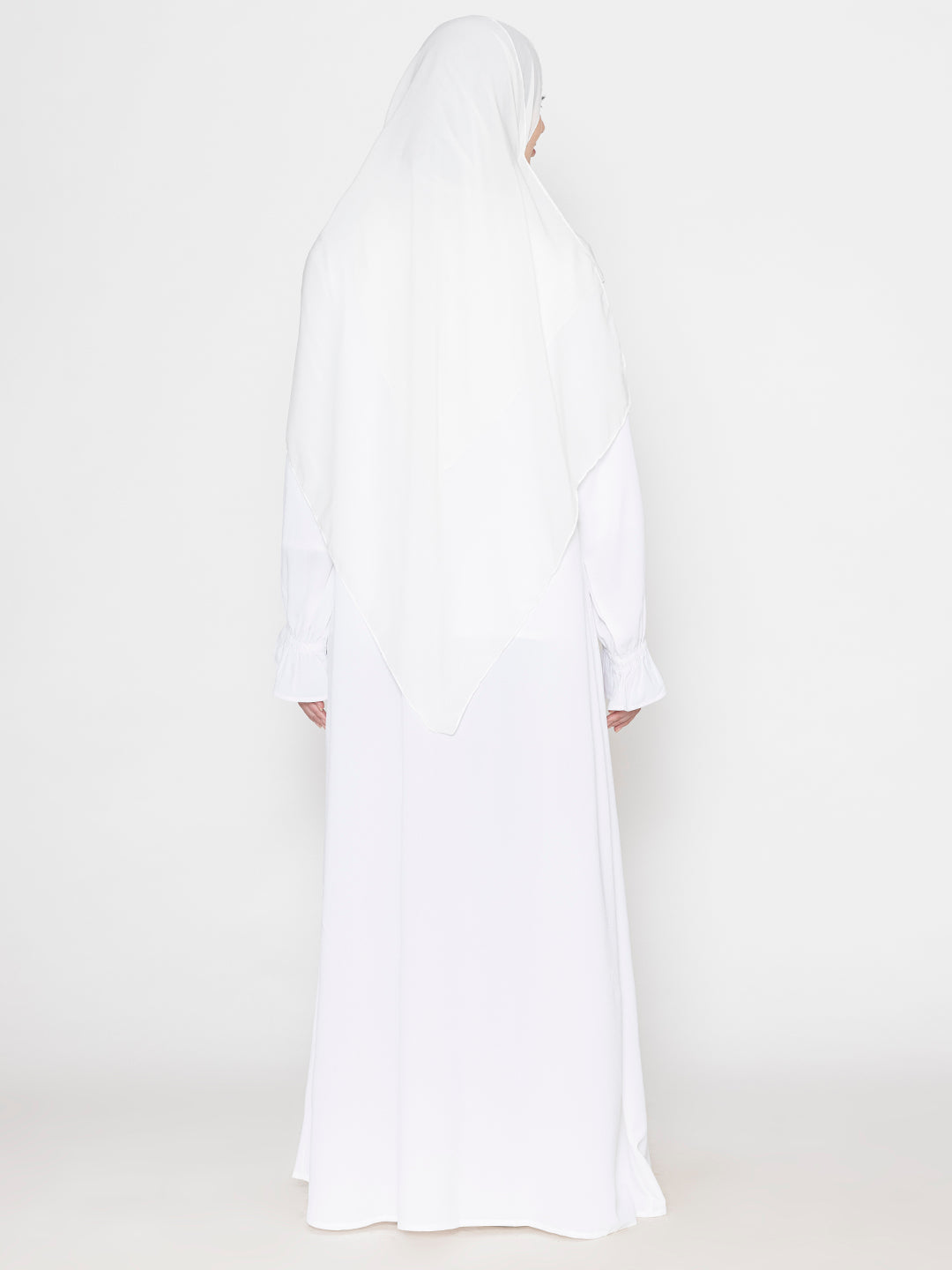 Front Pleated Round Neck Abaya