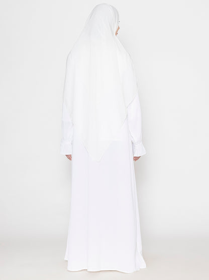 Front Pleated Round Neck Abaya