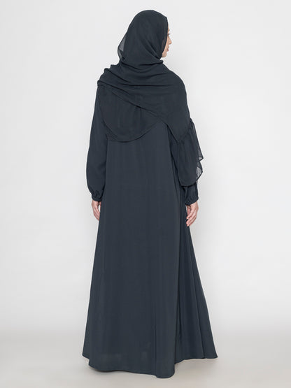 SANASH Collections Elasticated Sleeves Burqa With Scarf