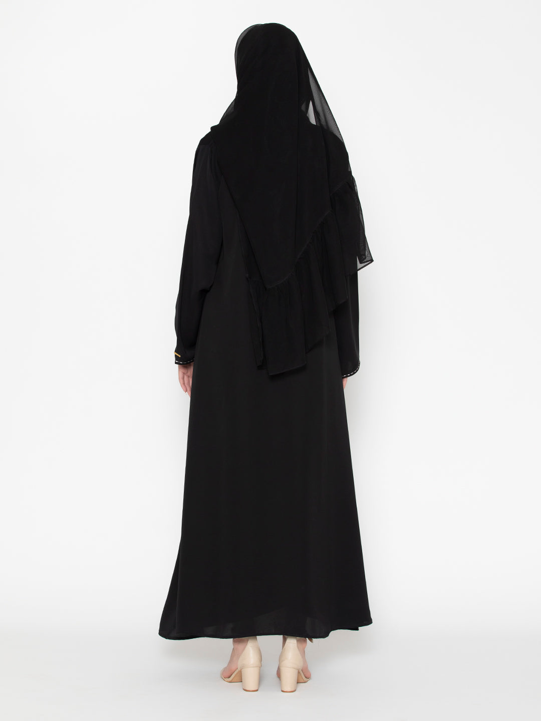 Embroidered stitched Abaya With Inside slip and  Scarf