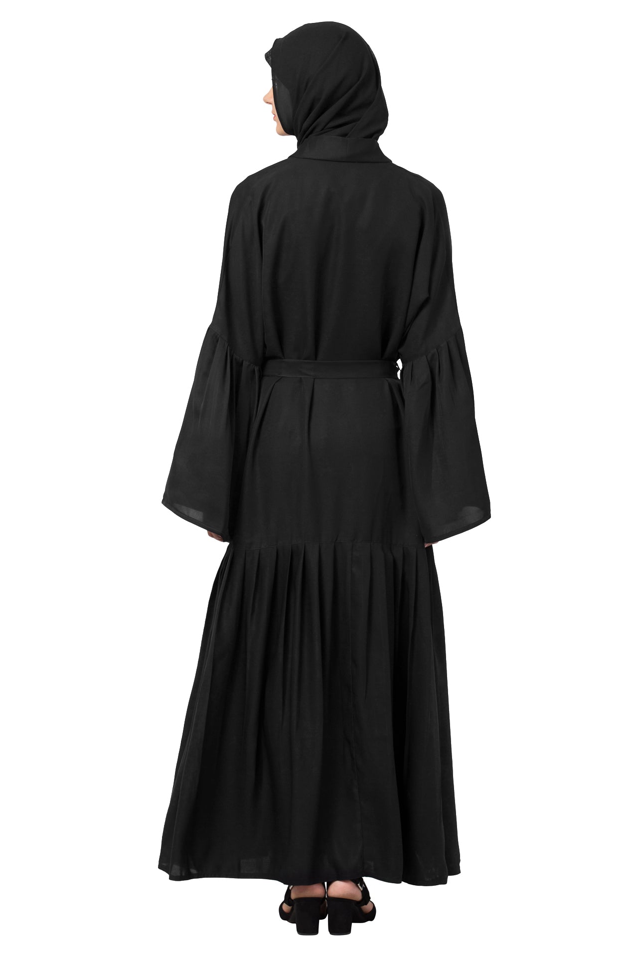 Pleated Abaya With Scarf