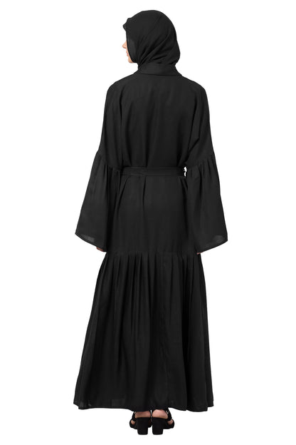 Pleated Abaya With Scarf