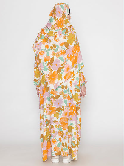 SANASH Collections Floral Printed Round Neck Burqa
