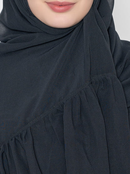 SANASH Collections Elasticated Sleeves Burqa With Scarf