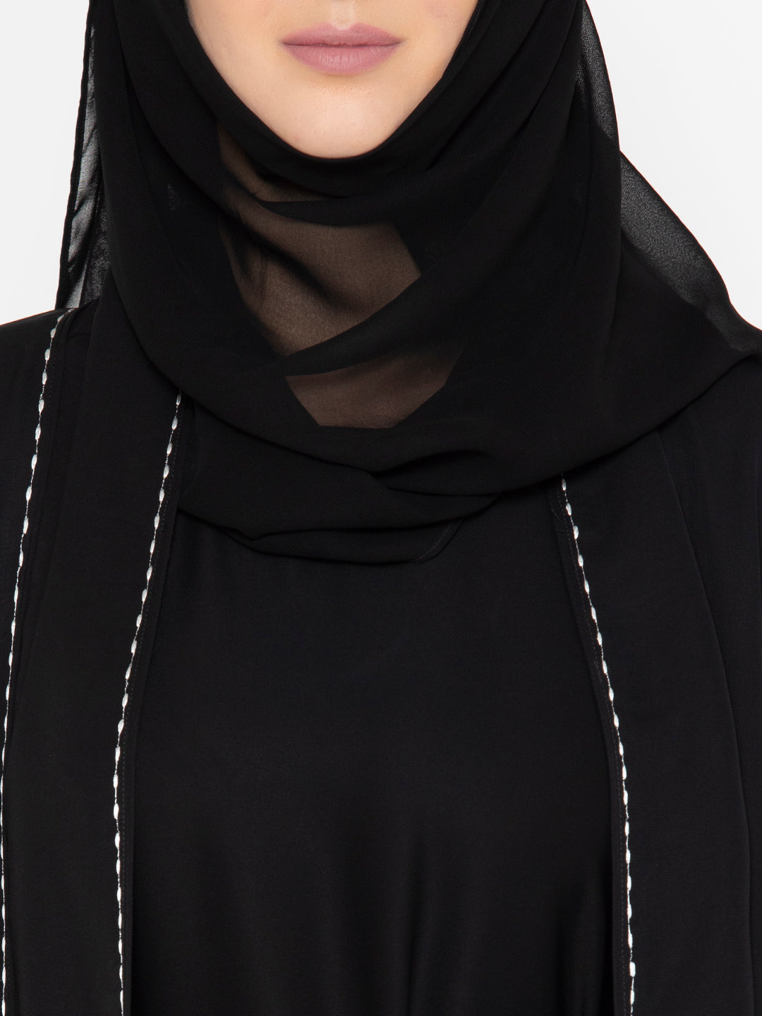 Embroidered stitched Abaya With Inside slip and  Scarf