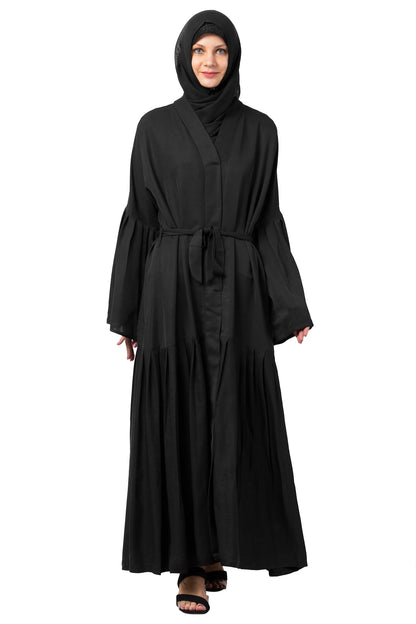 Pleated Abaya With Scarf