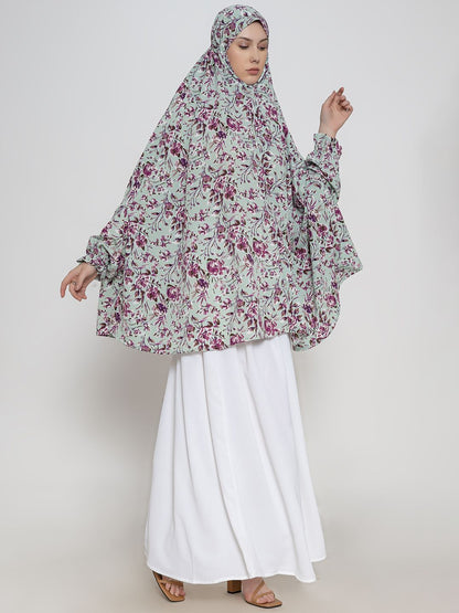 multi Floral Premium Viscose Namaz Makhna with Elasticated Sleeves