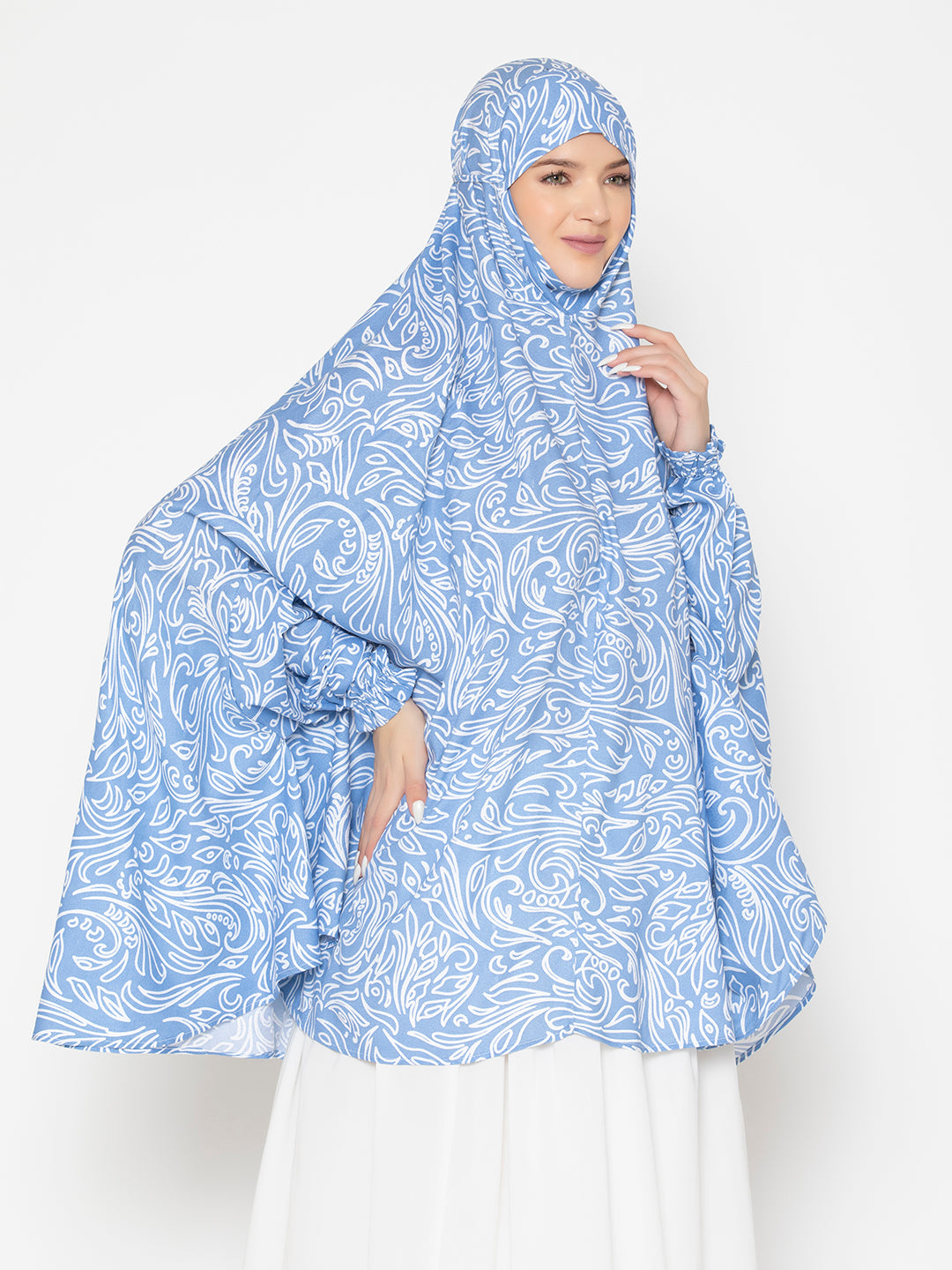 Lily Blossom Serene Viscose Namaz Makhna with Elasticated Sleeves