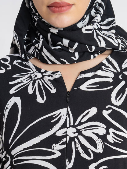SANASH Collections Floral Printed Burqa Gown